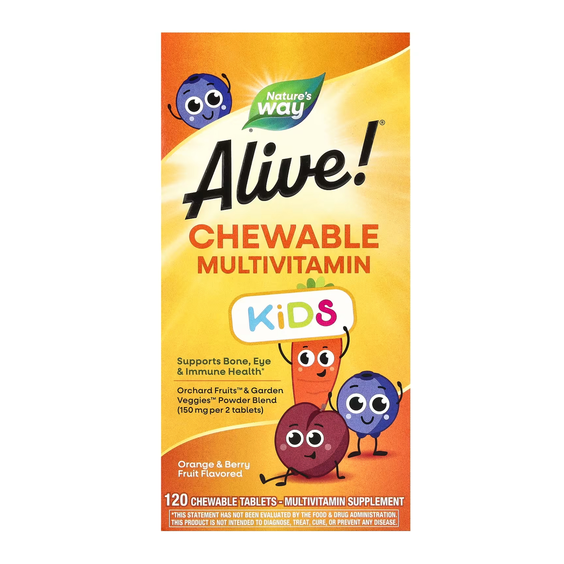 Alive! Children's Chewable Multivitamin - 120 tabs Orange and Berry Alive! Children's Chewable Multivitamin - 120 tabs Orange and Berry