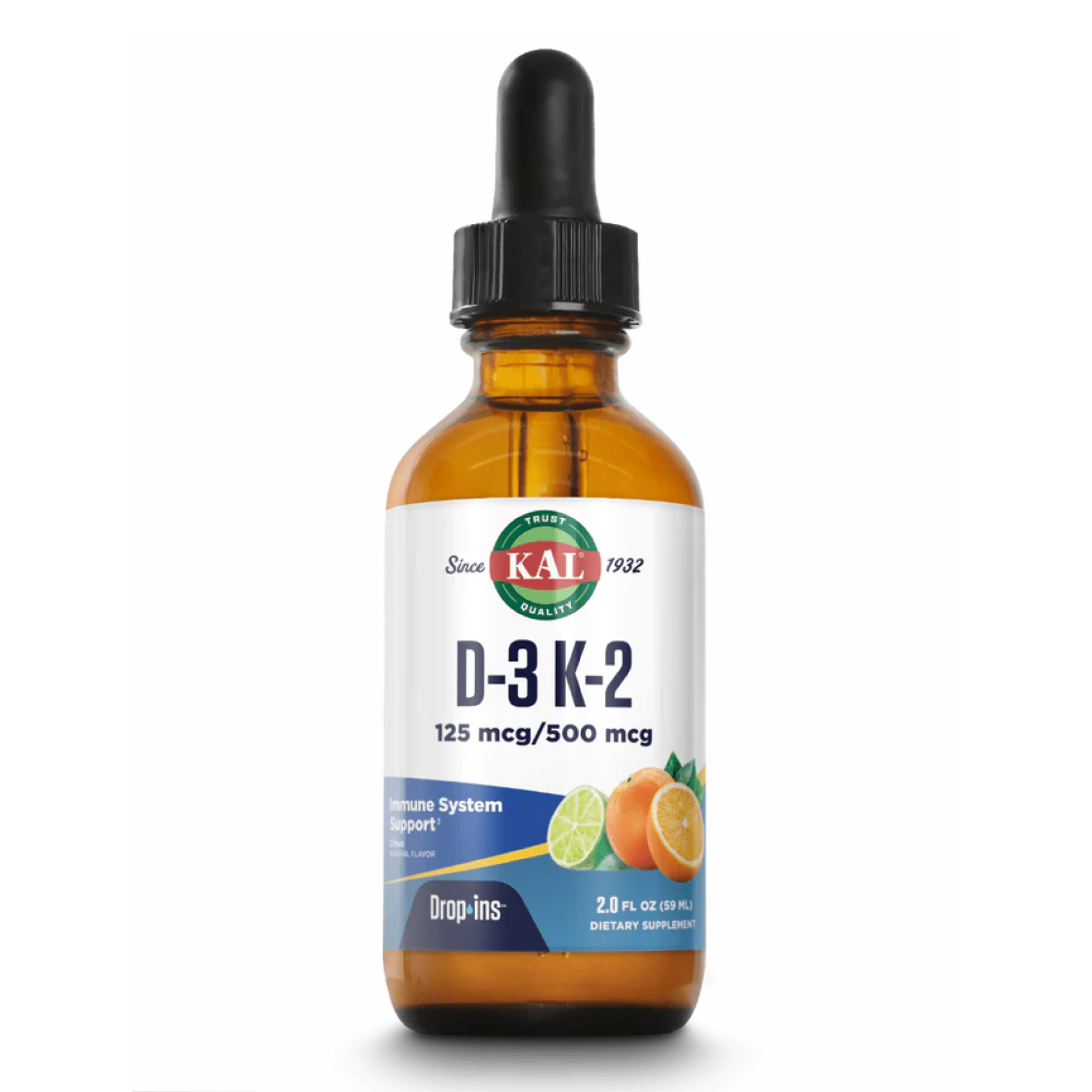 D3 K2 DropIns 125mcg - 2 oz Citrus D3 K2 DropIns 125mcg - 2 oz Citrus