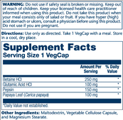 Betaine HCl 250mg - 180 vcaps. Зображення №2 Betaine HCl 250mg - 180 vcaps. Зображення №2