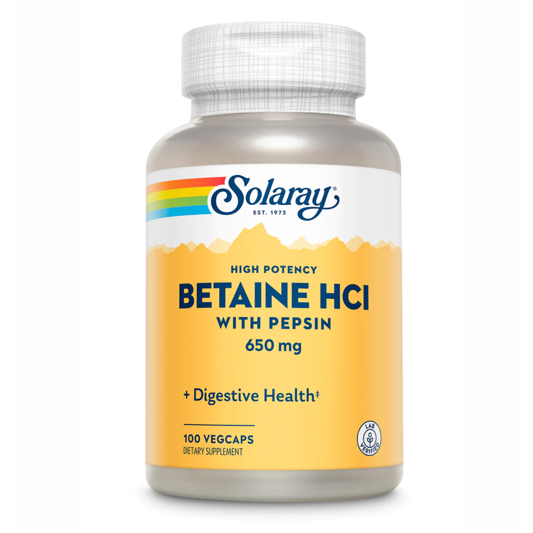 High Potency Betain HCl with Pepsin 650mg - 100 vcaps High Potency Betain HCl with Pepsin 650mg - 100 vcaps