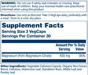 Magnesium Citrate 400mg - 90 vcaps. Зображення №2 Magnesium Citrate 400mg - 90 vcaps. Зображення №2