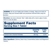 Chromium Picolinate 200mcg - 50 tabs. Зображення №2 Chromium Picolinate 200mcg - 50 tabs. Зображення №2