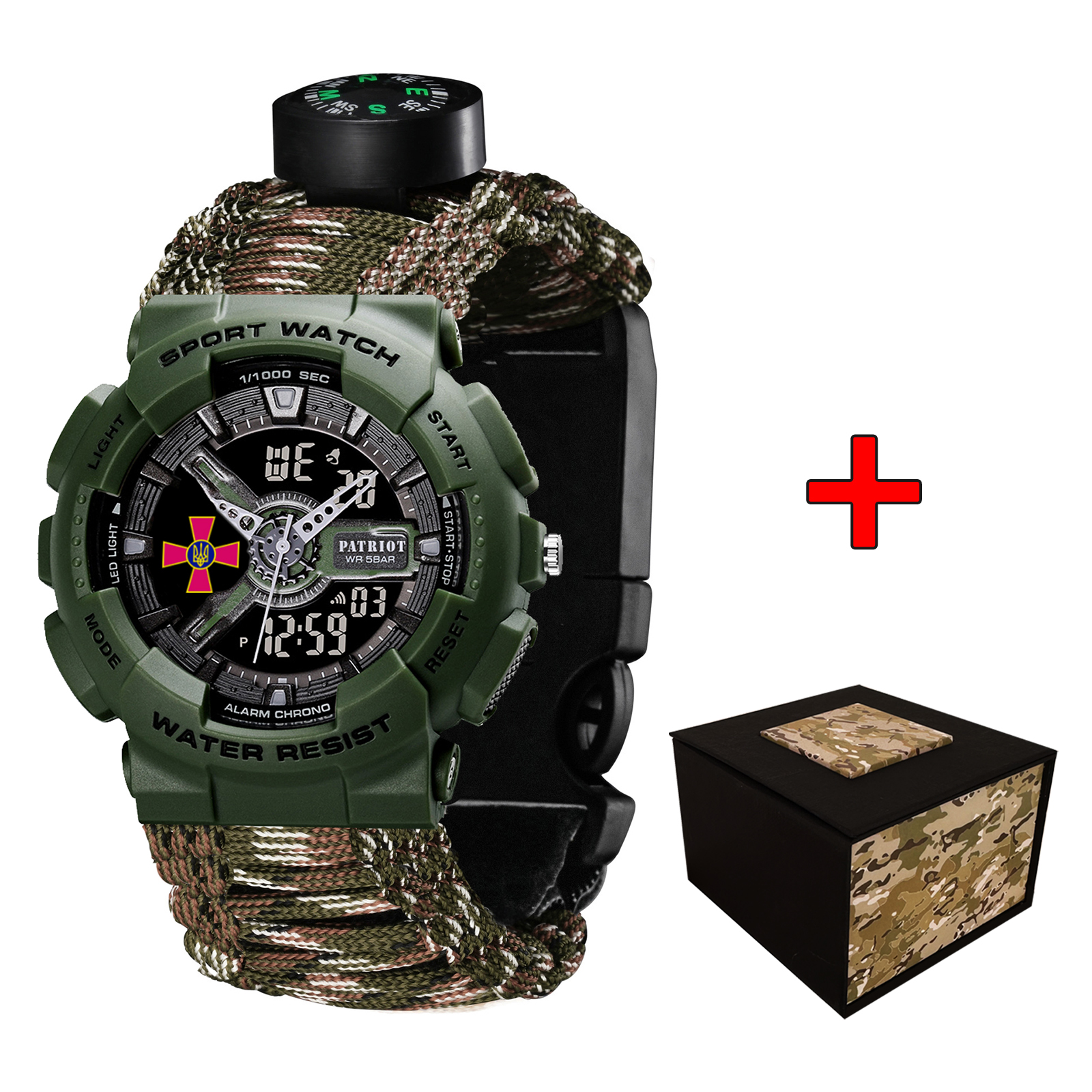 Patriot 005AGSU ЗСУ Паракордовий ремінець Camo Green + Коробка Patriot 005AGSU ЗСУ Паракордовий ремінець Camo Green + Коробка