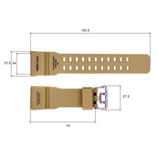 Ремінець для годинника Skmei 1283/1277/1384KH Khaki. Зображення №3 Ремінець для годинника Skmei 1283/1277/1384KH Khaki. Зображення №3