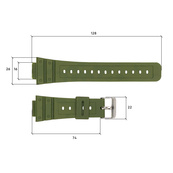 Ремінець для годинника Skmei 1628AGWT Army Green-White. Зображення №3 Ремінець для годинника Skmei 1628AGWT Army Green-White. Зображення №3