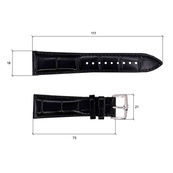 Шкіряний ремінець Premium 18х16 мм. Black. Зображення №3
