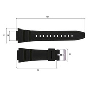 Ремінець для годинника Skmei 1454BKBK Black-Black. Зображення №3