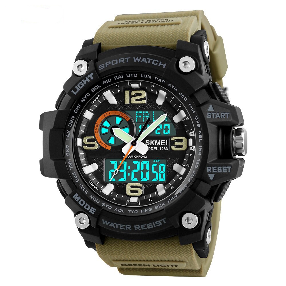 Skmei 1283 Black-Khaki Wristband. Skmei 1283 Black-Khaki Wristband.