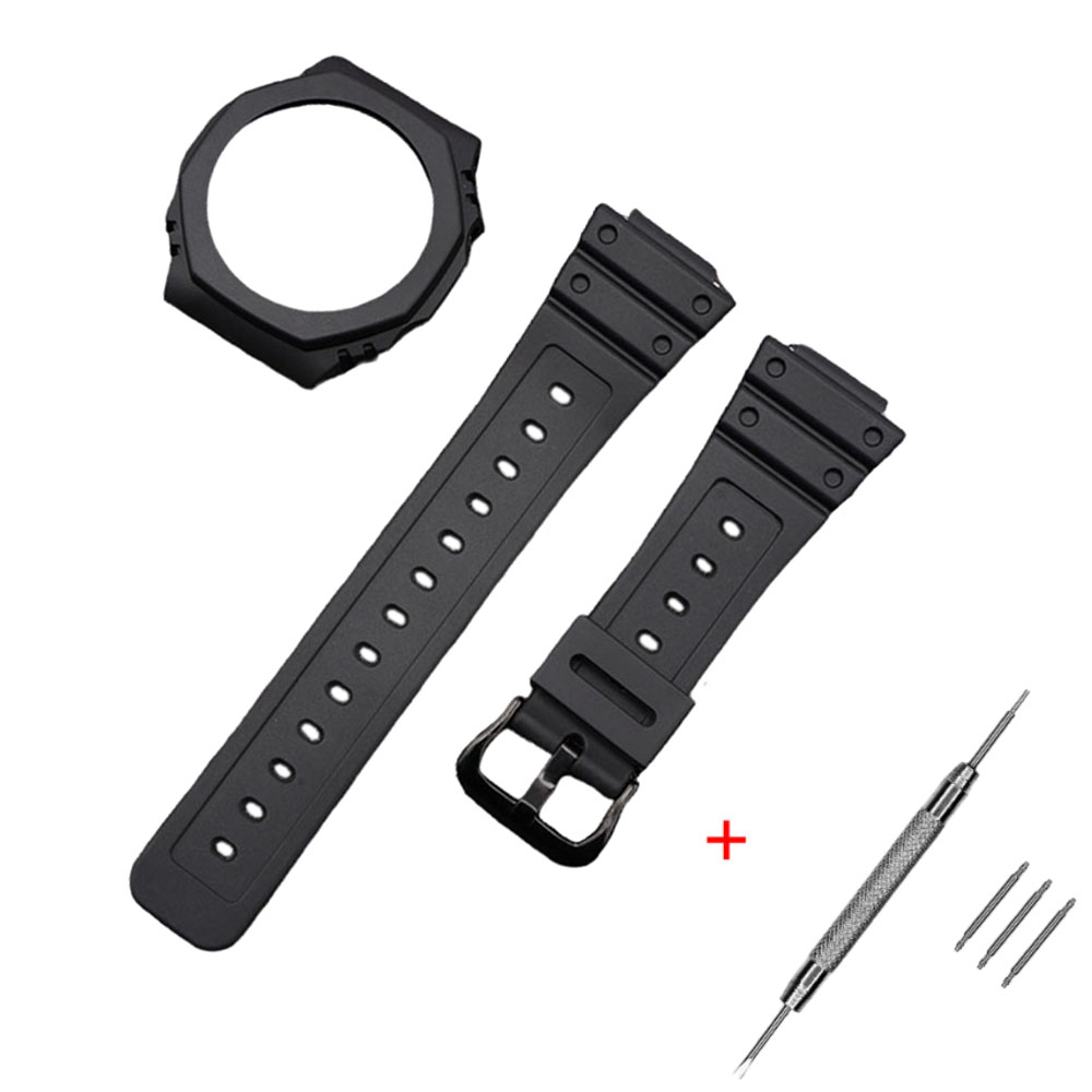 Ремінець + безель (рант) для Casio G-Shock GA-2100 Black BK Ремінець + безель (рант) для Casio G-Shock GA-2100 Black BK