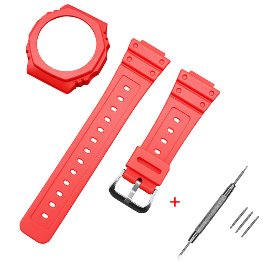 Ремінець + безель (рант) для Casio G-Shock GA-2100 Red SI Ремінець + безель (рант) для Casio G-Shock GA-2100 Red SI