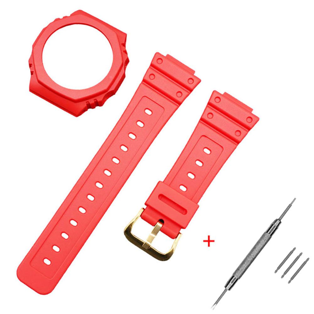 Ремінець + безель (рант) для Casio G-Shock GA-2100 Red GD Ремінець + безель (рант) для Casio G-Shock GA-2100 Red GD