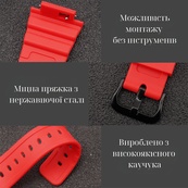 Ремінець + безель (рант) для Casio G-Shock GA-2100 Red SI. Зображення №7 Ремінець + безель (рант) для Casio G-Shock GA-2100 Red SI. Зображення №7