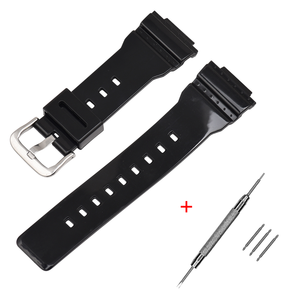 Ремінець для Casio G-Shock DW-5600 Black-Glossy SI Ремінець для Casio G-Shock DW-5600 Black-Glossy SI