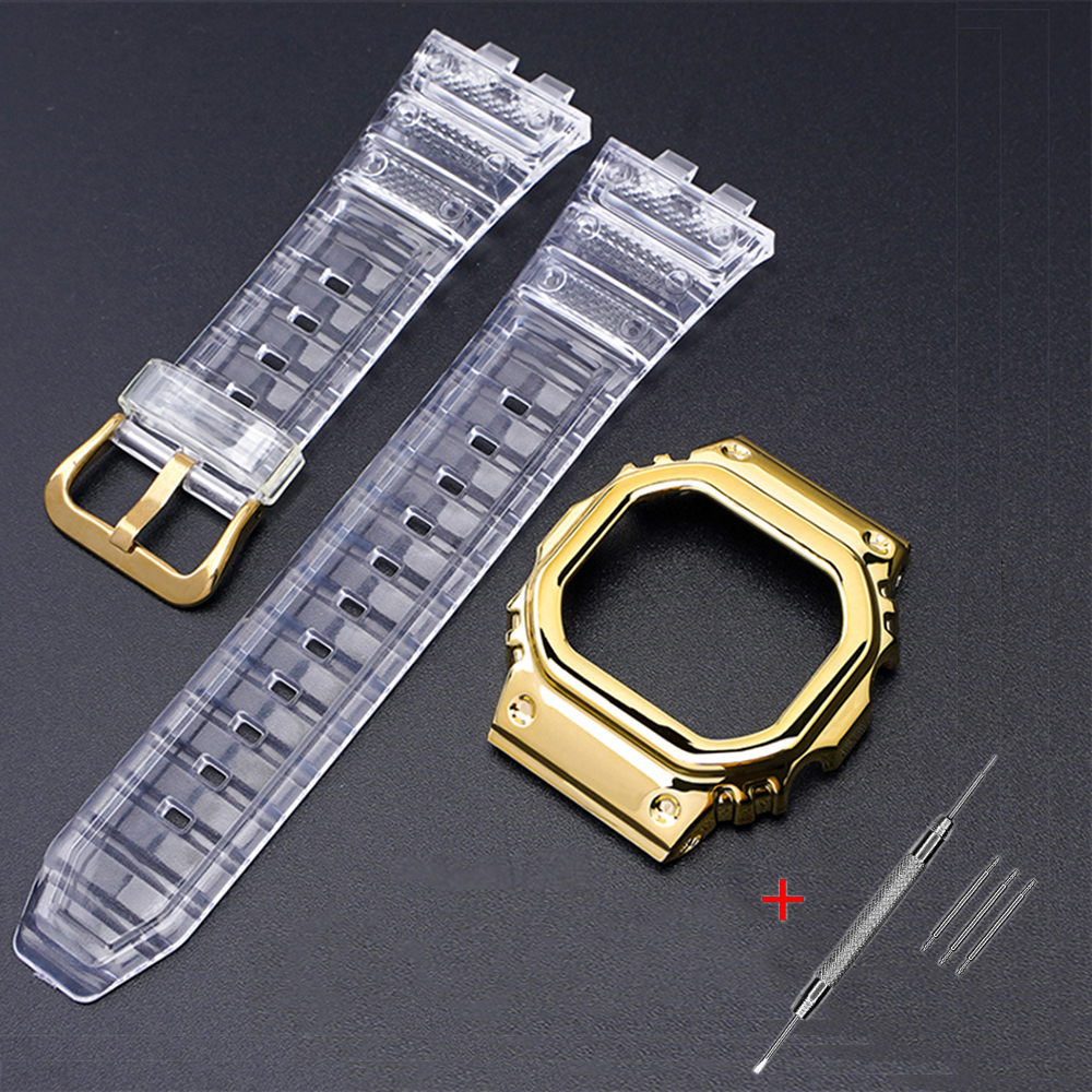 Ремінець + безель (рант) для Casio G-Shock GMW-B5000 Transp GD Ремінець + безель (рант) для Casio G-Shock GMW-B5000 Transp GD