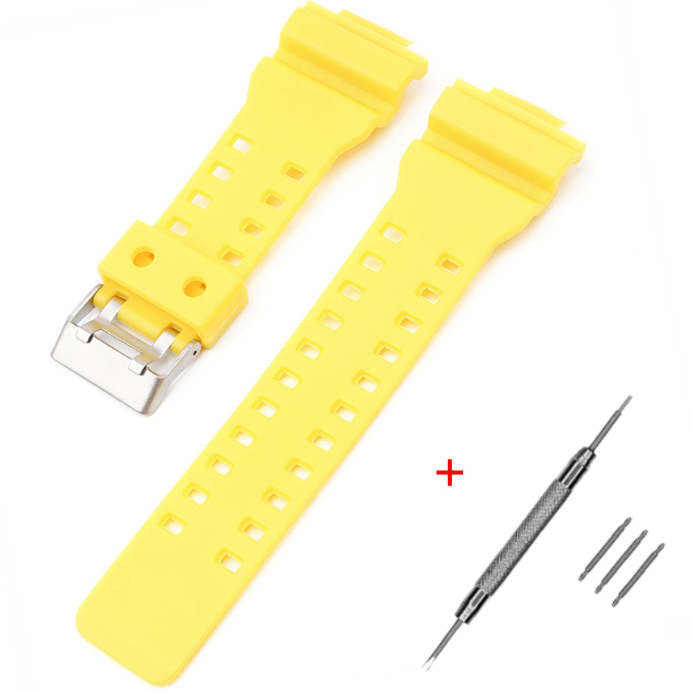 Ремінець для Casio G-Shock GA-100/110 Yellow SI Ремінець для Casio G-Shock GA-100/110 Yellow SI