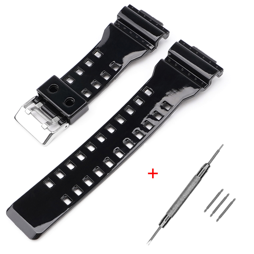 Ремінець для Casio G-Shock GA-100/110 Black-Glossy SI Ремінець для Casio G-Shock GA-100/110 Black-Glossy SI