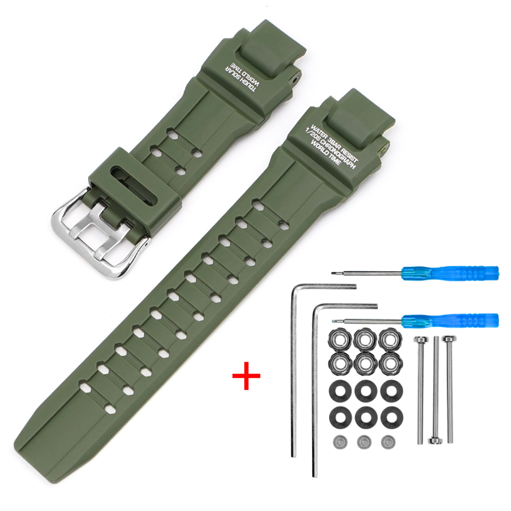 Ремінець для Casio G-Shock GW-A1000/GW-4000/GA-1000 Army Green Silver Ремінець для Casio G-Shock GW-A1000/GW-4000/GA-1000 Army Green Silver