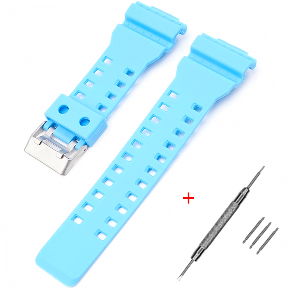 Ремінець для Casio G-Shock GA-100/110 Light Blue SI Ремінець для Casio G-Shock GA-100/110 Light Blue SI