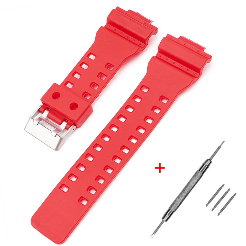Ремінець для Casio G-Shock GA-100/110 Red SI Ремінець для Casio G-Shock GA-100/110 Red SI