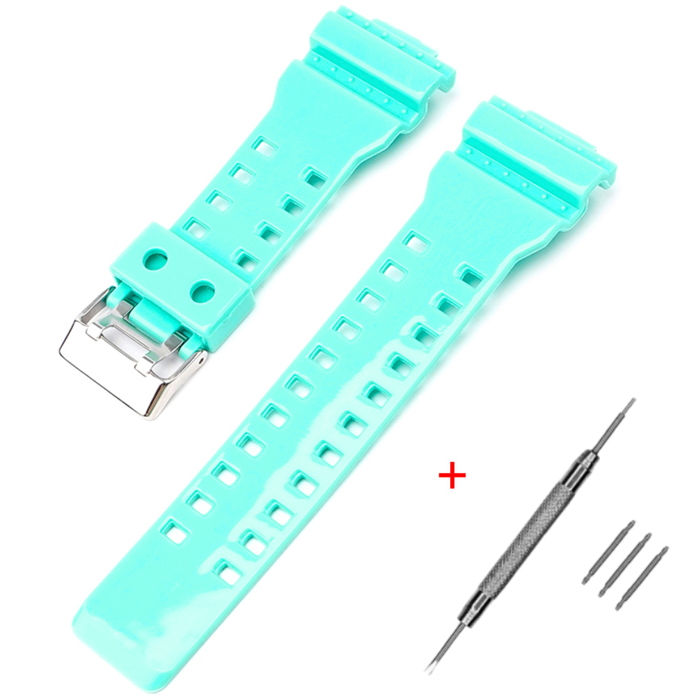 Ремінець для Casio G-Shock GA-100/110 Light Green-Glossy SI Ремінець для Casio G-Shock GA-100/110 Light Green-Glossy SI
