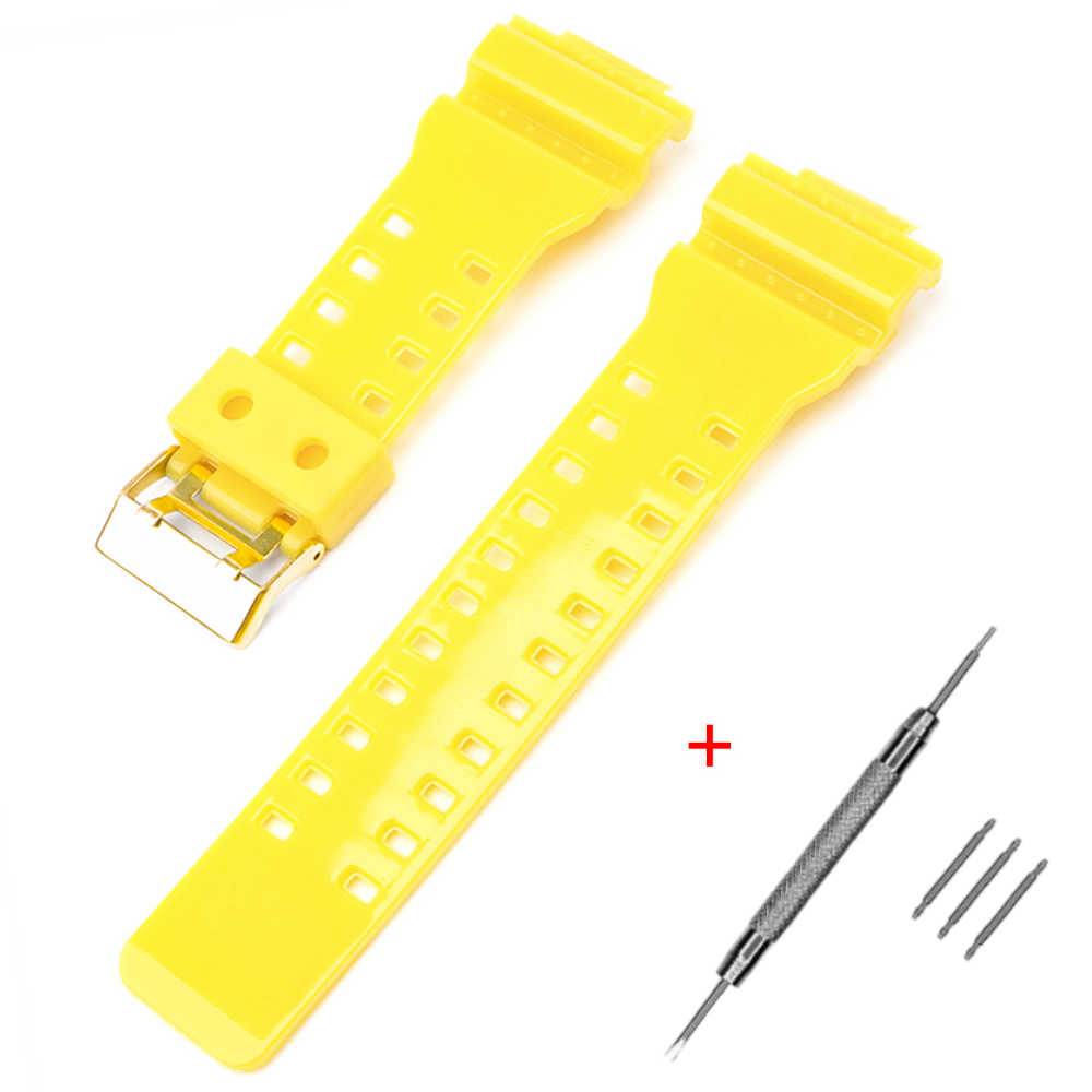 Ремінець для Casio G-Shock GA-100/110/120 Yellow-Glossy GD Ремінець для Casio G-Shock GA-100/110/120 Yellow-Glossy GD