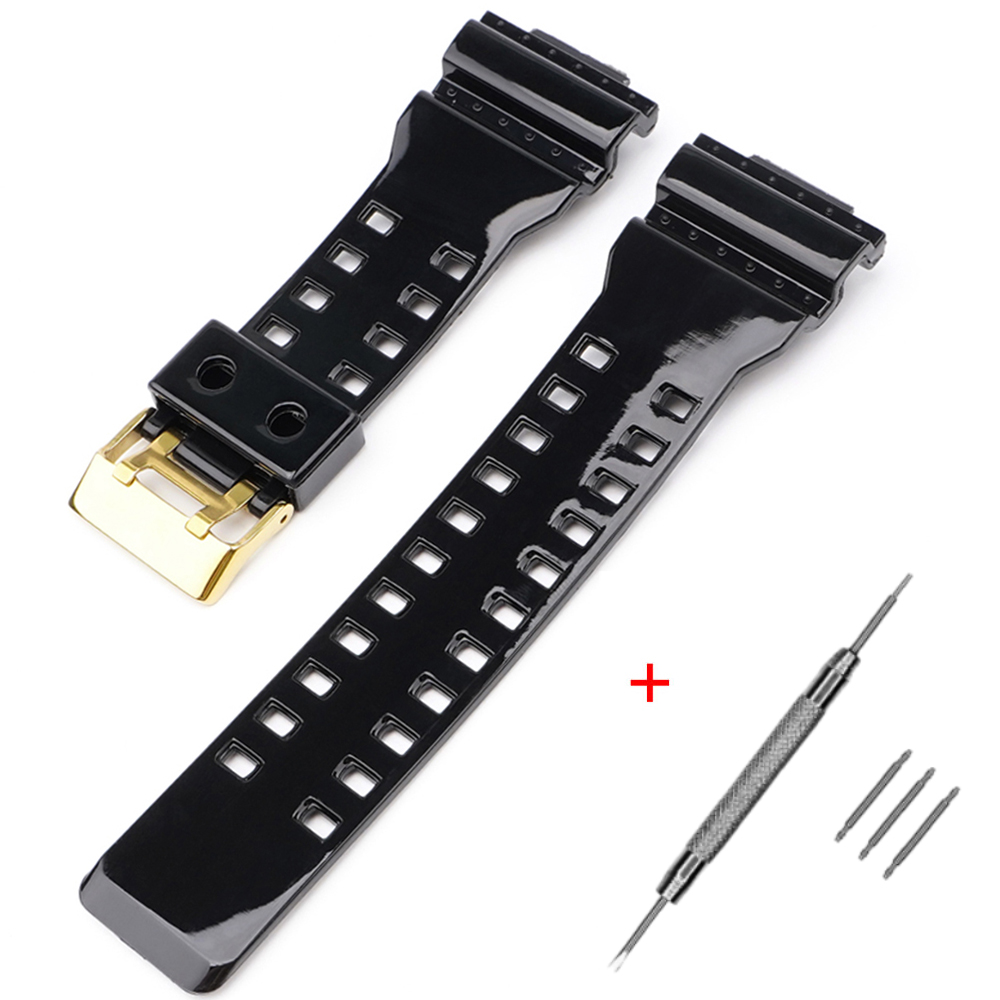 Ремінець для Casio G-Shock GA-100/110/120 Black-Glossy GD Ремінець для Casio G-Shock GA-100/110/120 Black-Glossy GD