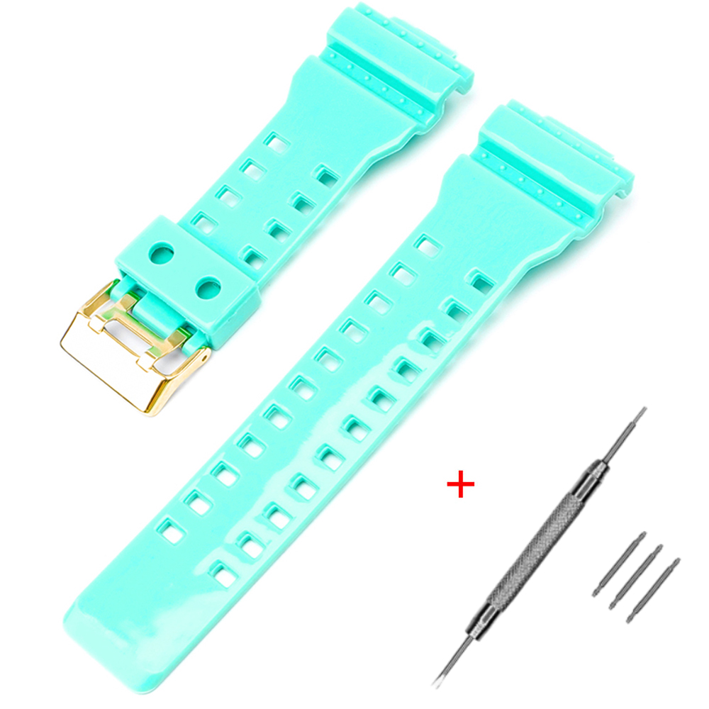 Ремінець для Casio G-Shock GA-100/110/120 Light Green-Glossy GD Ремінець для Casio G-Shock GA-100/110/120 Light Green-Glossy GD