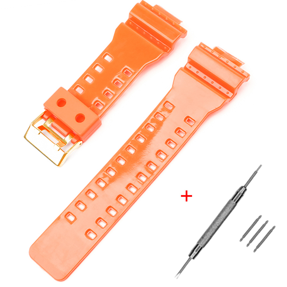 Ремінець для Casio G-Shock GA-100/110/120 Orange-Glossy GD Ремінець для Casio G-Shock GA-100/110/120 Orange-Glossy GD