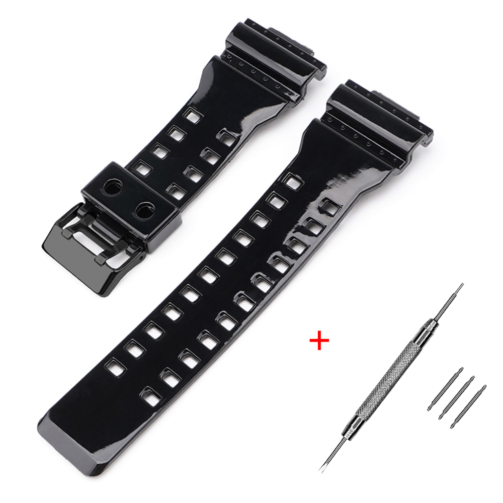 Ремінець для Casio G-Shock GA-100/110/120 Black-Glossy BK Ремінець для Casio G-Shock GA-100/110/120 Black-Glossy BK