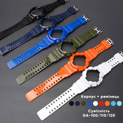 Ремінець + безель (рант) для Casio G-Shock GA-100 Dark Blue-Glossy SI. Зображення №3 Ремінець + безель (рант) для Casio G-Shock GA-100 Dark Blue-Glossy SI. Зображення №3
