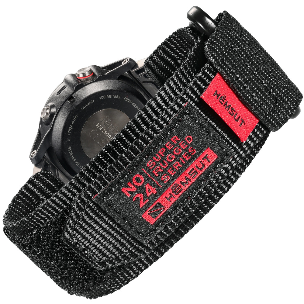 Ремінець для годинника Hemsut HS121 Super Strong Nylon Garmin Black 20 mm Ремінець для годинника Hemsut HS121 Super Strong Nylon Garmin Black 20 mm
