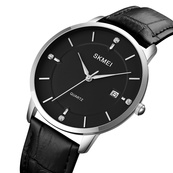 Skmei 1801LSIBK Silver-Black Leather. Зображення №2 Skmei 1801LSIBK Silver-Black Leather. Зображення №2