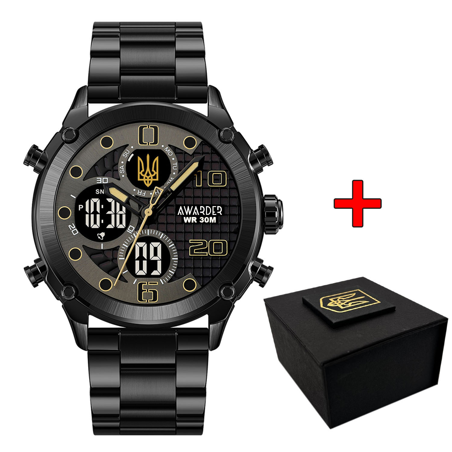 Awarder 017 Тризуб золото All Black Steel Awarder 017 Тризуб золото All Black Steel