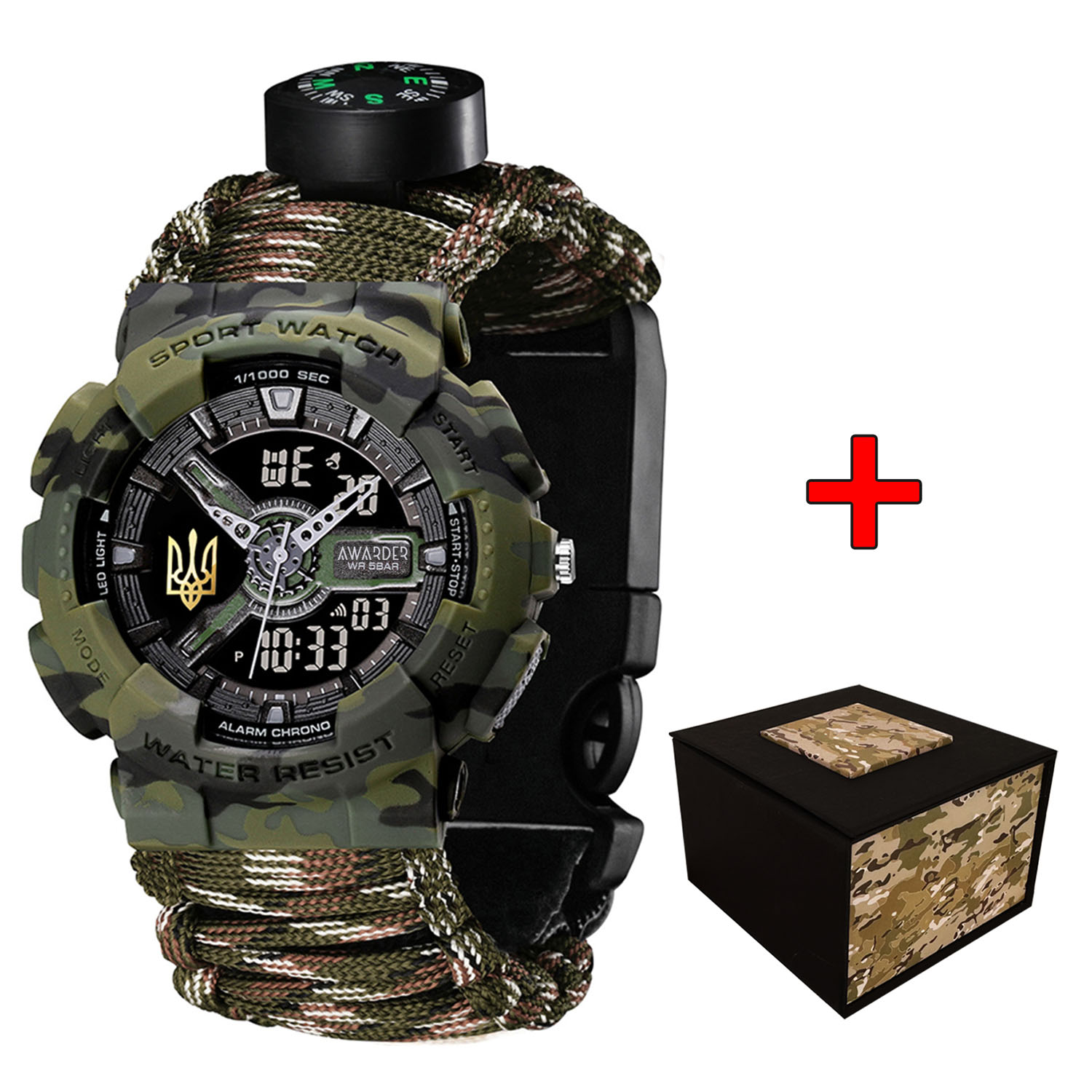 Awarder 005 Тризуб золото Camo Green Паракордовий ремінець Camo Green Awarder 005 Тризуб золото Camo Green Паракордовий ремінець Camo Green