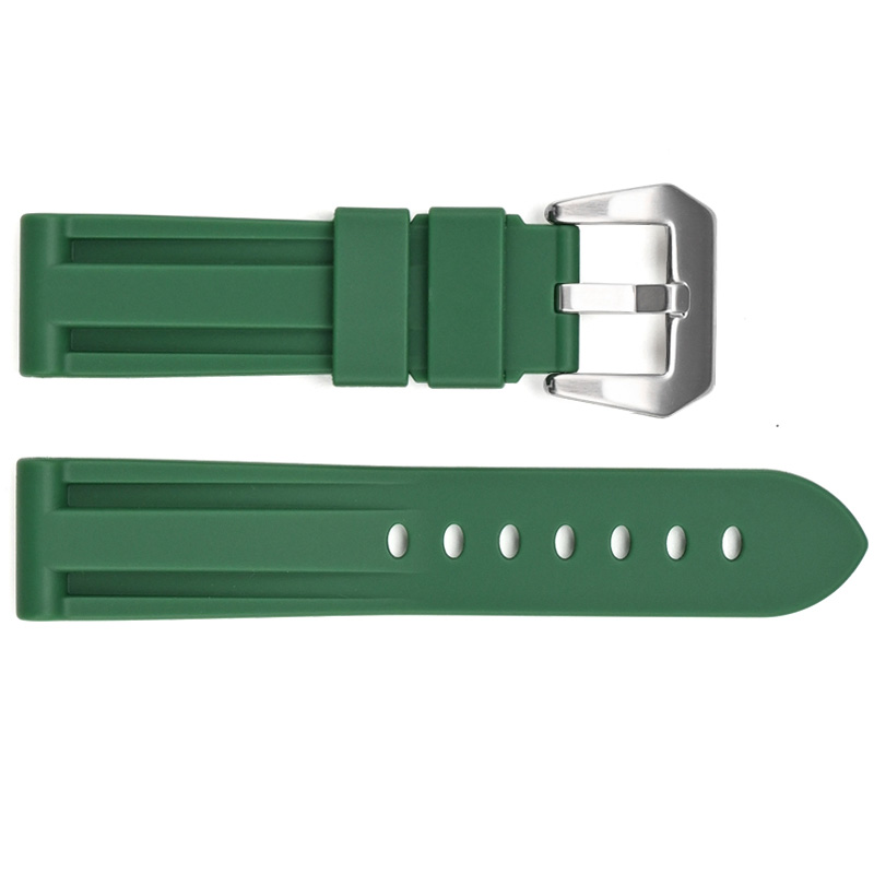 Ремінець для годинника 3001 Silicone Green-Silver 24 мм. Ремінець для годинника 3001 Silicone Green-Silver 24 мм.