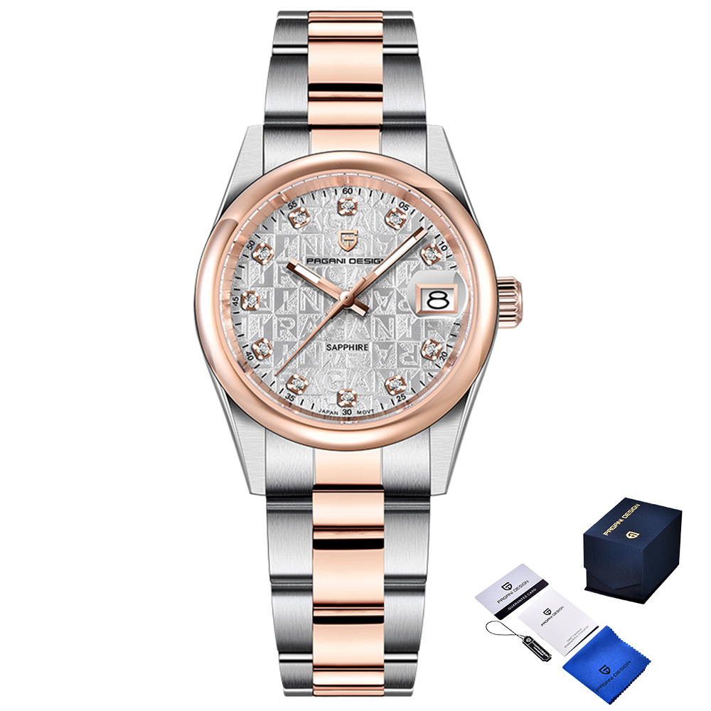 Pagani Design PD-1794L Silver-Rose Gold-White Pagani Design PD-1794L Silver-Rose Gold-White