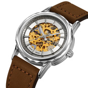 Skmei M035LSIDKBN Silver-Dark Brown Leather. Зображення №2