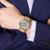Skmei M035LSILTBN Silver-Light Brown Leather. Зображення №4
