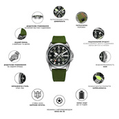 Awarder Embroidery Black-Red Green Automatic 10ATM. Зображення №2