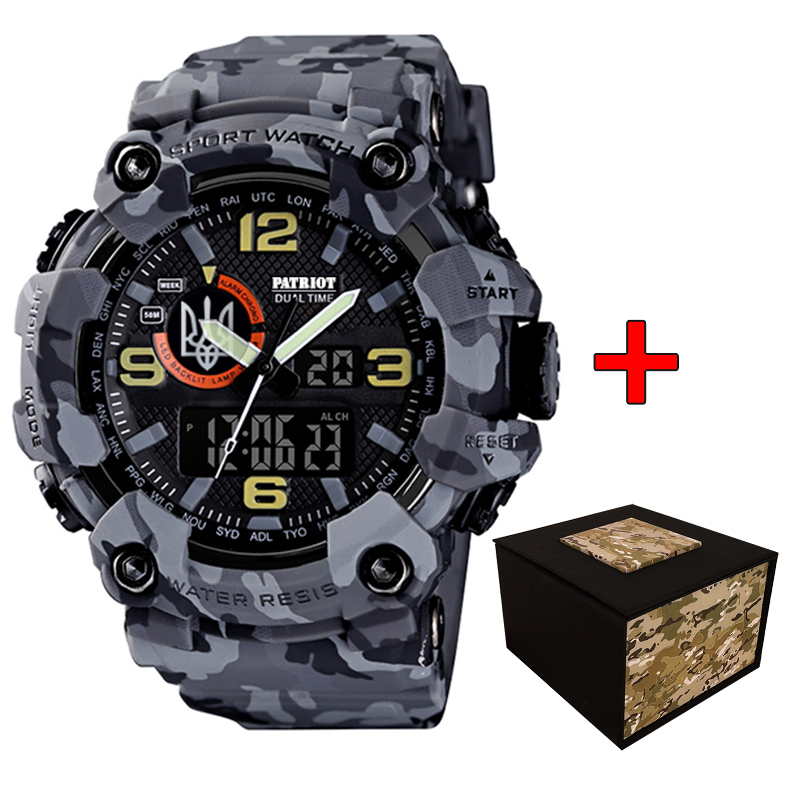Patriot 002CMGYUASI Тризуб срібло Сірий камуфляж + Коробка. Patriot 002CMGYUASI Тризуб срібло Сірий камуфляж + Коробка.