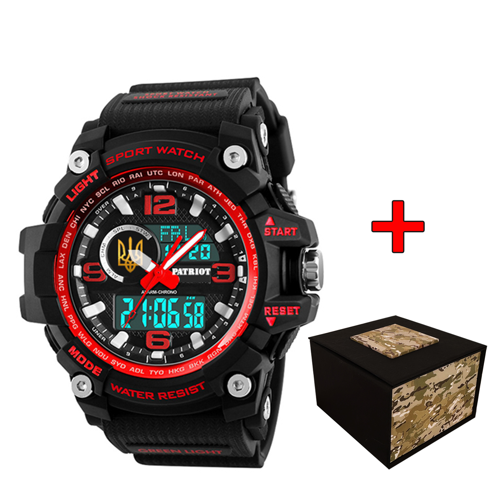 Patriot 012BKRDUAGD Тризуб золото Чорні з червоним + Коробка Patriot 012BKRDUAGD Тризуб золото Чорні з червоним + Коробка