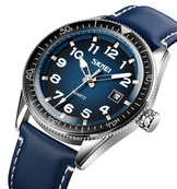 Skmei 9232LSIBU Silver-Blue-Leather Strap. Изображение №2 Skmei 9232LSIBU Silver-Blue-Leather Strap. Изображение №2