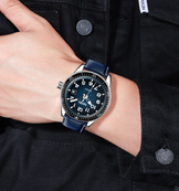 Skmei 9232LSIBU Silver-Blue-Leather Strap. Изображение №3 Skmei 9232LSIBU Silver-Blue-Leather Strap. Изображение №3