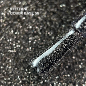 База для гель-лаку камуфлююча Steffani Cover Base 9 мл, 35 Чорна із шимером. Зображення №3 База для гель-лаку камуфлююча Steffani Cover Base 9 мл, 35 Чорна із шимером. Зображення №3