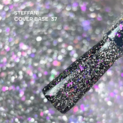 База для гель-лаку камуфлююча Steffani Cover Base, 37 Прозора із сріблястим шимером. Зображення №3