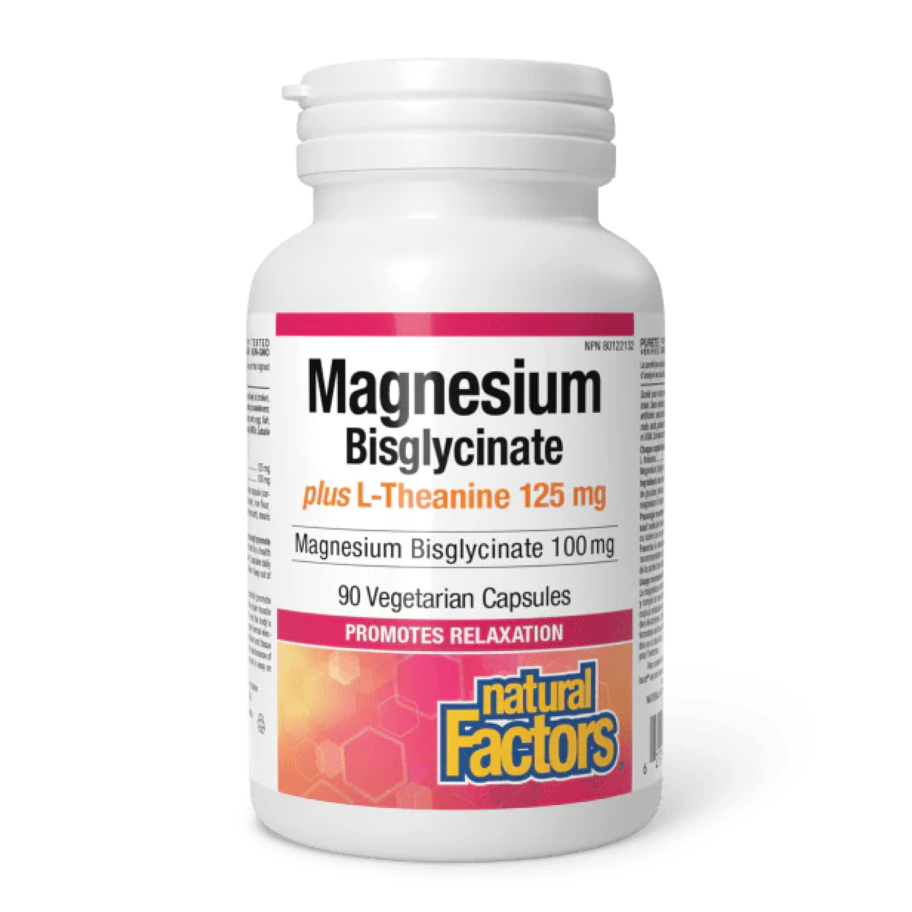 Magnesium Bisglycinate 100 mg plus L-Theanine 125 mg - 90 vcaps Magnesium Bisglycinate 100 mg plus L-Theanine 125 mg - 90 vcaps