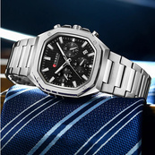 Curren 8459 Silver-Black. Изображение №2
