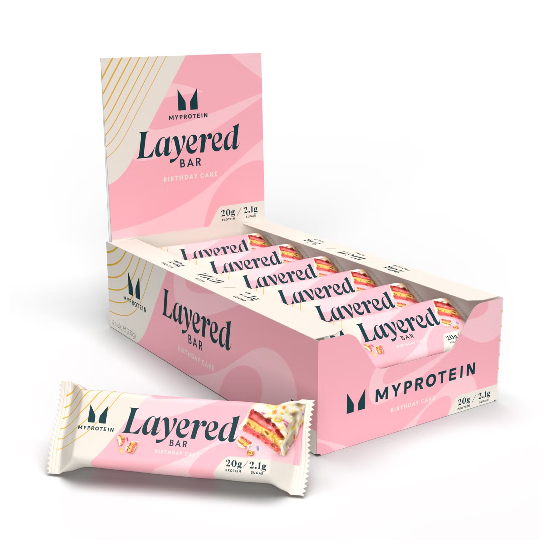 Layered Bar - 12x60g Vanilla Birthday Cake (До 09.26) Layered Bar - 12x60g Vanilla Birthday Cake (До 09.26)