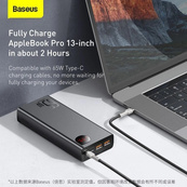 Повербанк 20000 mAh 65W для ноутбука зі швидкою зарядкою Power Bank Baseus Портативний зарядний пристрій. Зображення №6