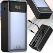 Повербанк KP KPG-307 22.5W 30000 mAh з вбудованими кабелями Type-C та Lightning швидка зарядка. Зображення №2 Повербанк KP KPG-307 22.5W 30000 mAh з вбудованими кабелями Type-C та Lightning швидка зарядка. Зображення №2